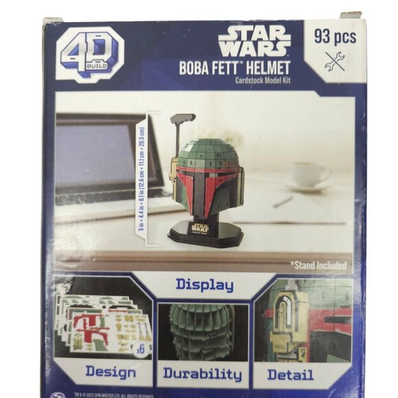 Spin Master Star Wars Boba Fett Helmet 4D Cardstock Model Kit 93 Pc Building Toy - Picture 5 of 8